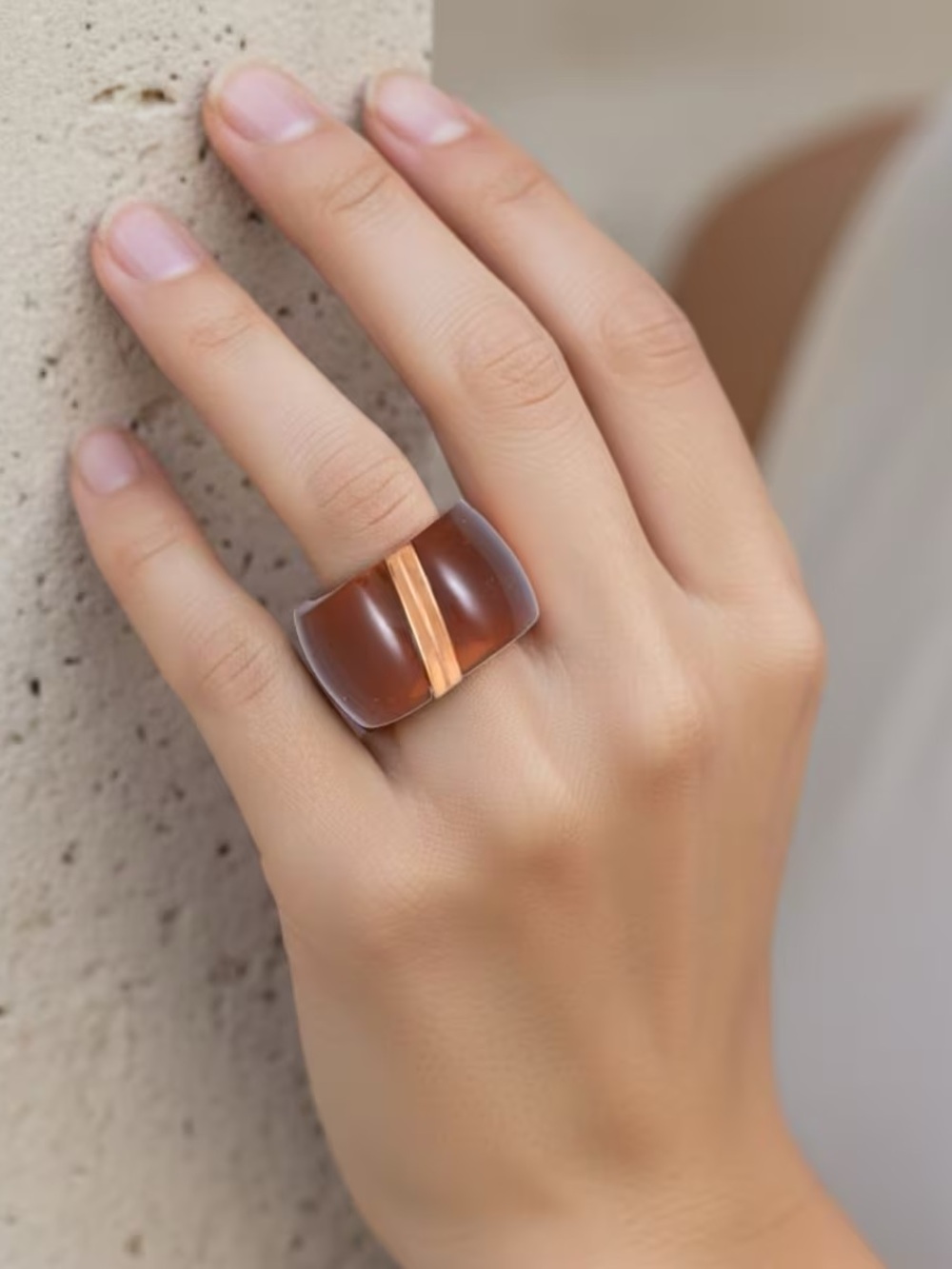 NWT Calvin Klein Resin/ION Plated RG Stainless Steel Ring
